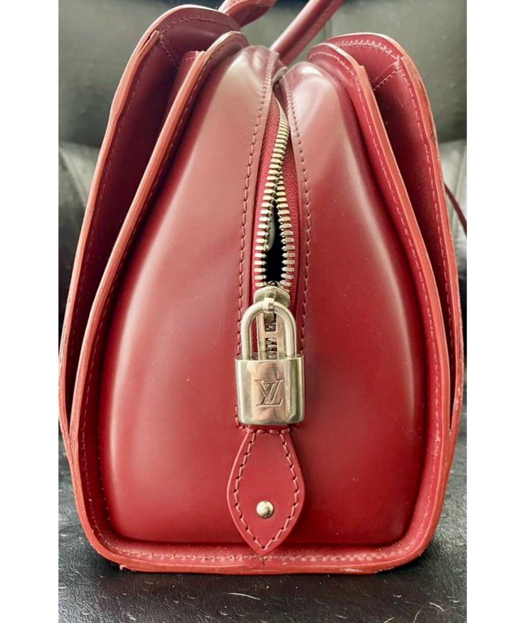 LOUIS VUITTON Бордовая кожаная сумка тоут, фото 2
