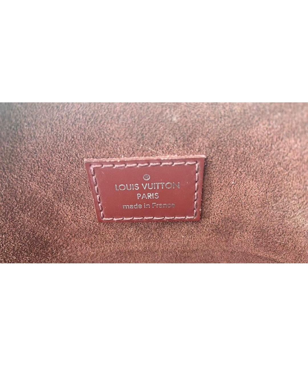 LOUIS VUITTON Бордовая кожаная сумка тоут, фото 7