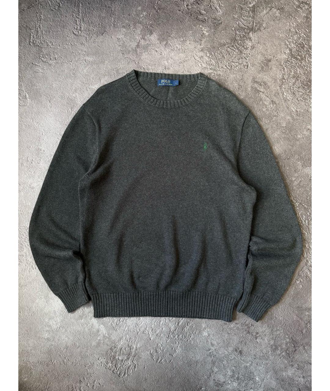 POLO RALPH LAUREN Антрацитовый хлопковый джемпер / свитер, фото 6