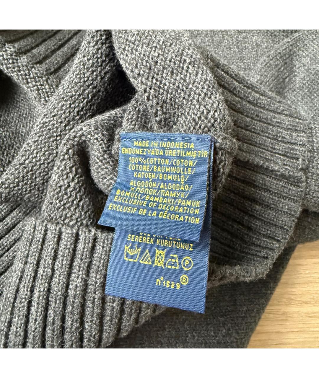 POLO RALPH LAUREN Антрацитовый хлопковый джемпер / свитер, фото 4
