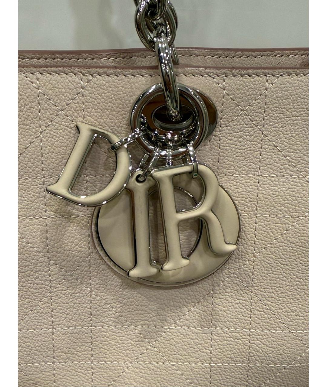 CHRISTIAN DIOR Розовая кожаная сумка тоут, фото 6