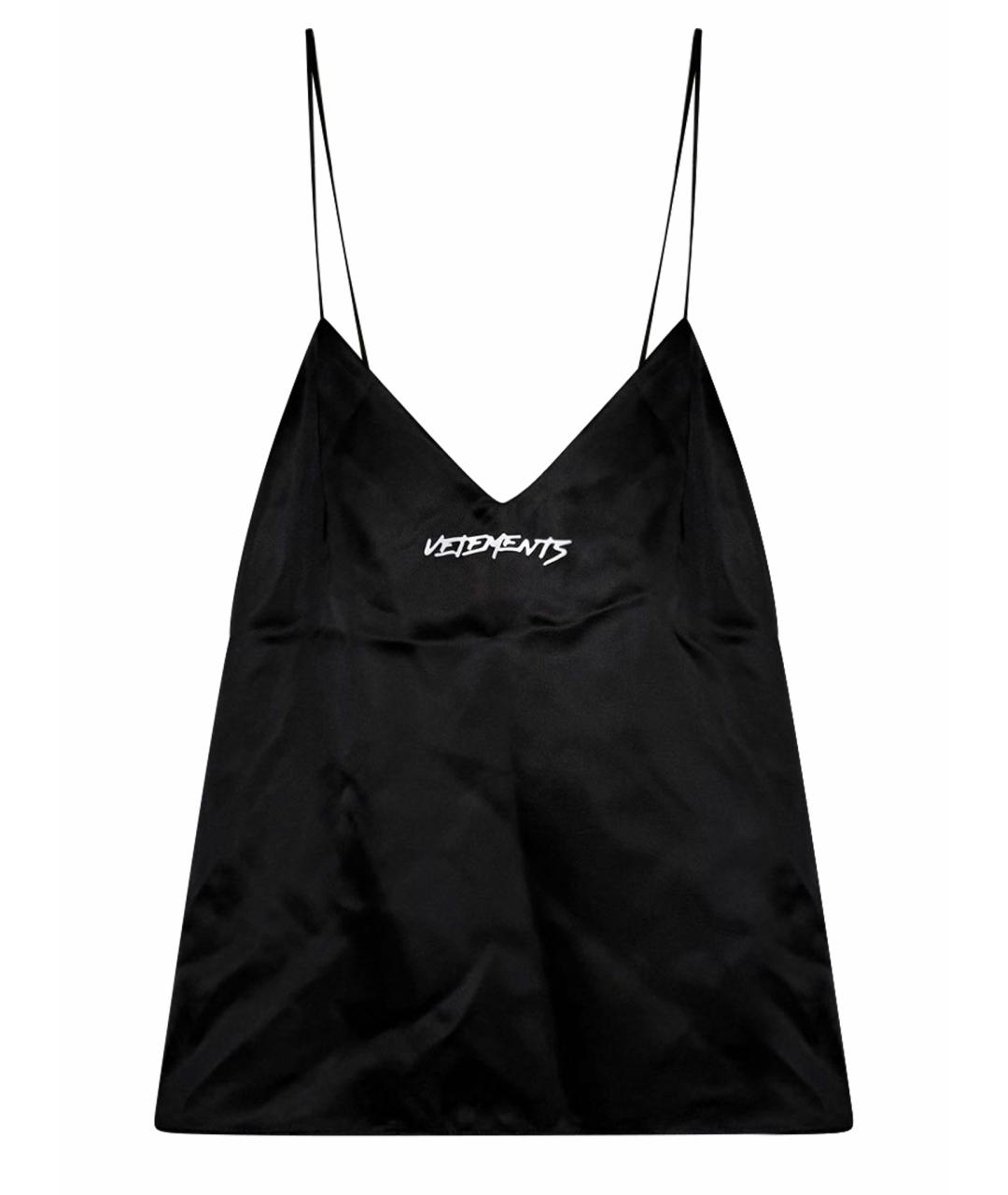 VETEMENTS Черная майка, фото 1