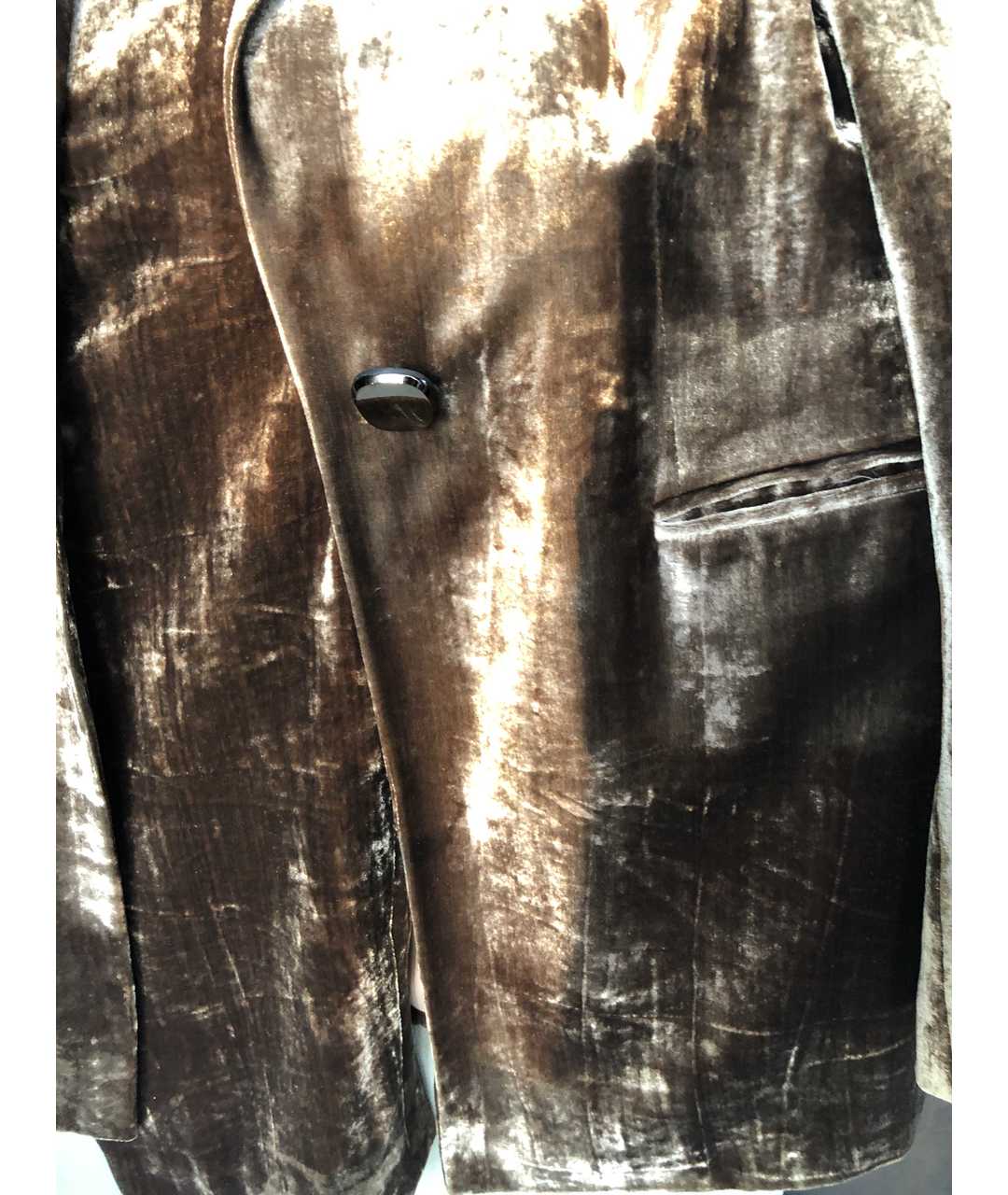 GIANFRANCO FERRE Коричневый бархатный костюм с брюками, фото 4