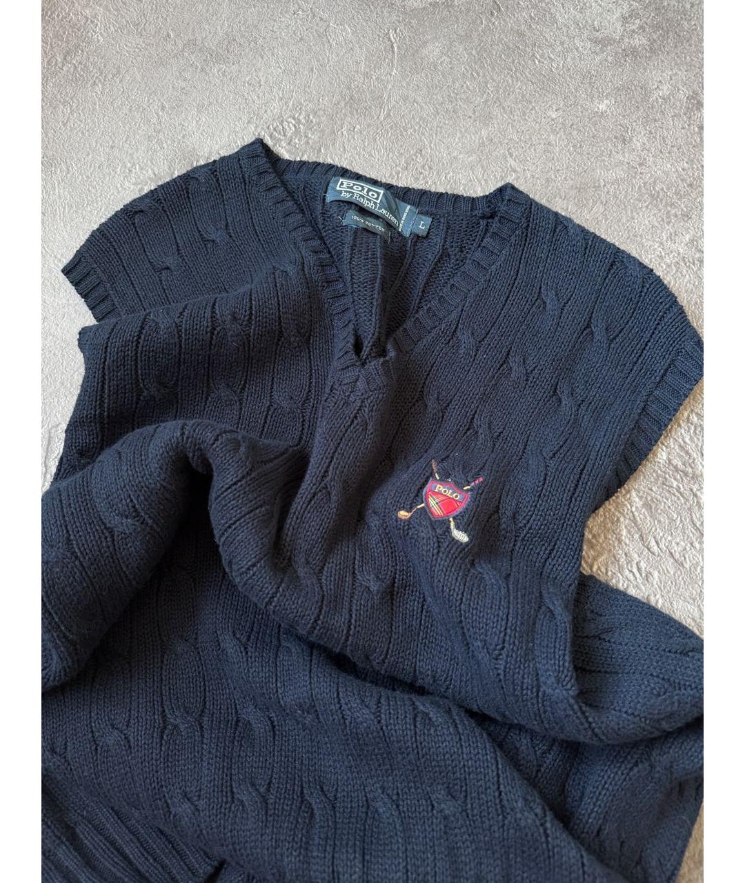 POLO RALPH LAUREN Темно-синяя хлопковая жилетка, фото 8