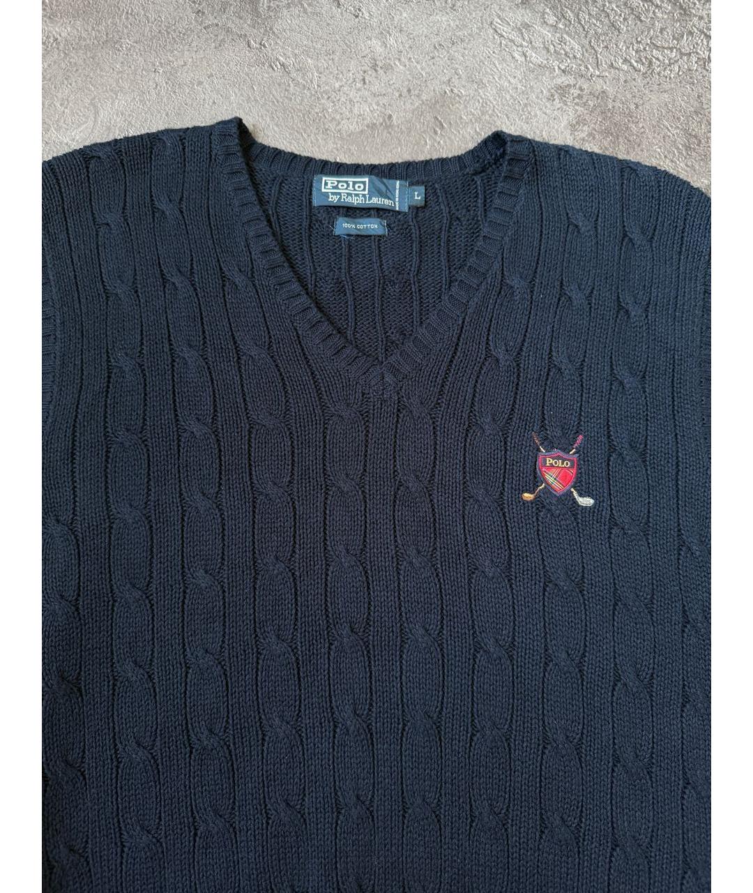 POLO RALPH LAUREN Темно-синяя хлопковая жилетка, фото 3