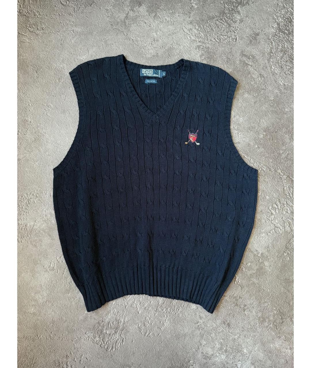 POLO RALPH LAUREN Темно-синяя хлопковая жилетка, фото 9