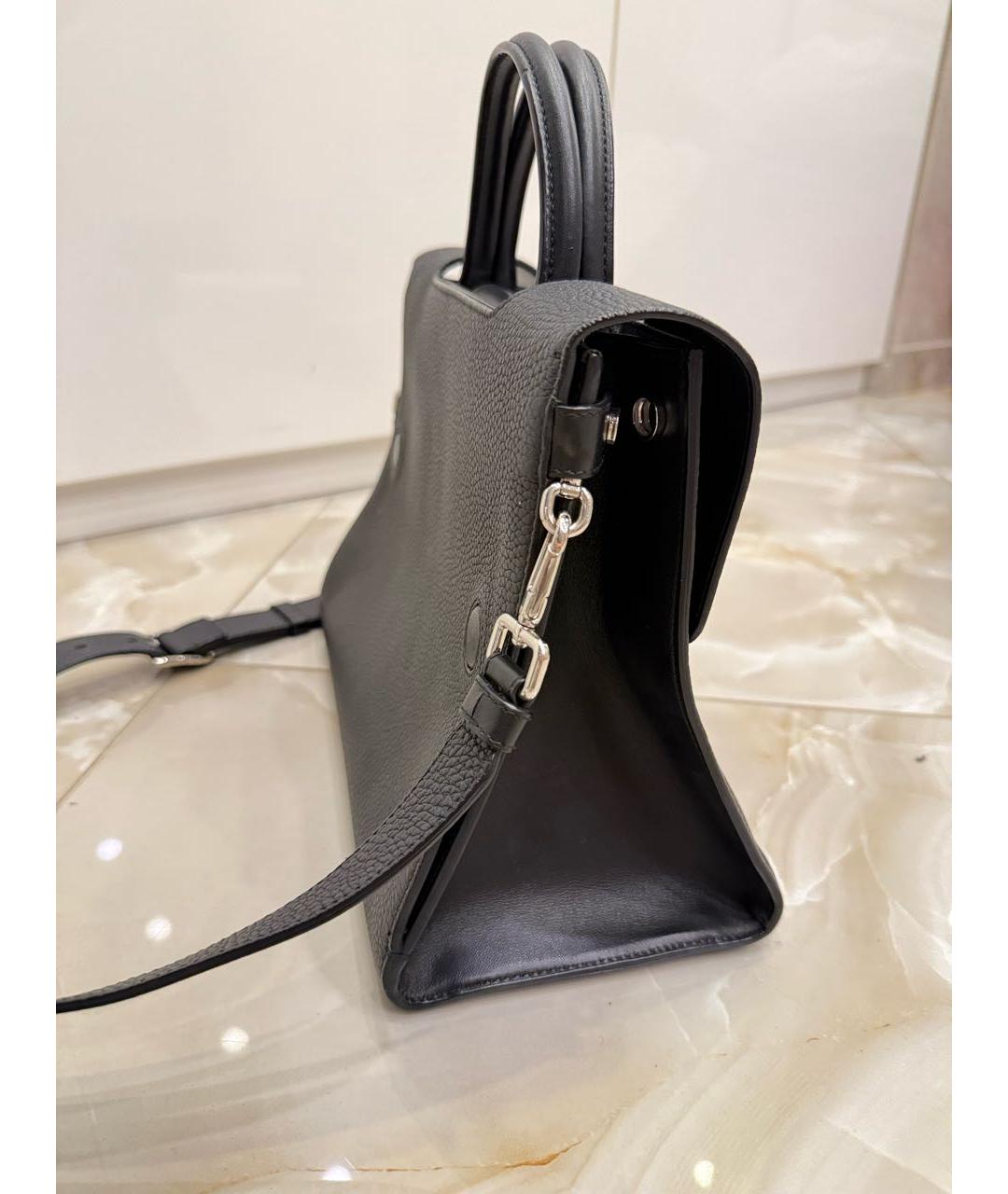 CHRISTIAN DIOR Черная кожаная сумка с короткими ручками, фото 4