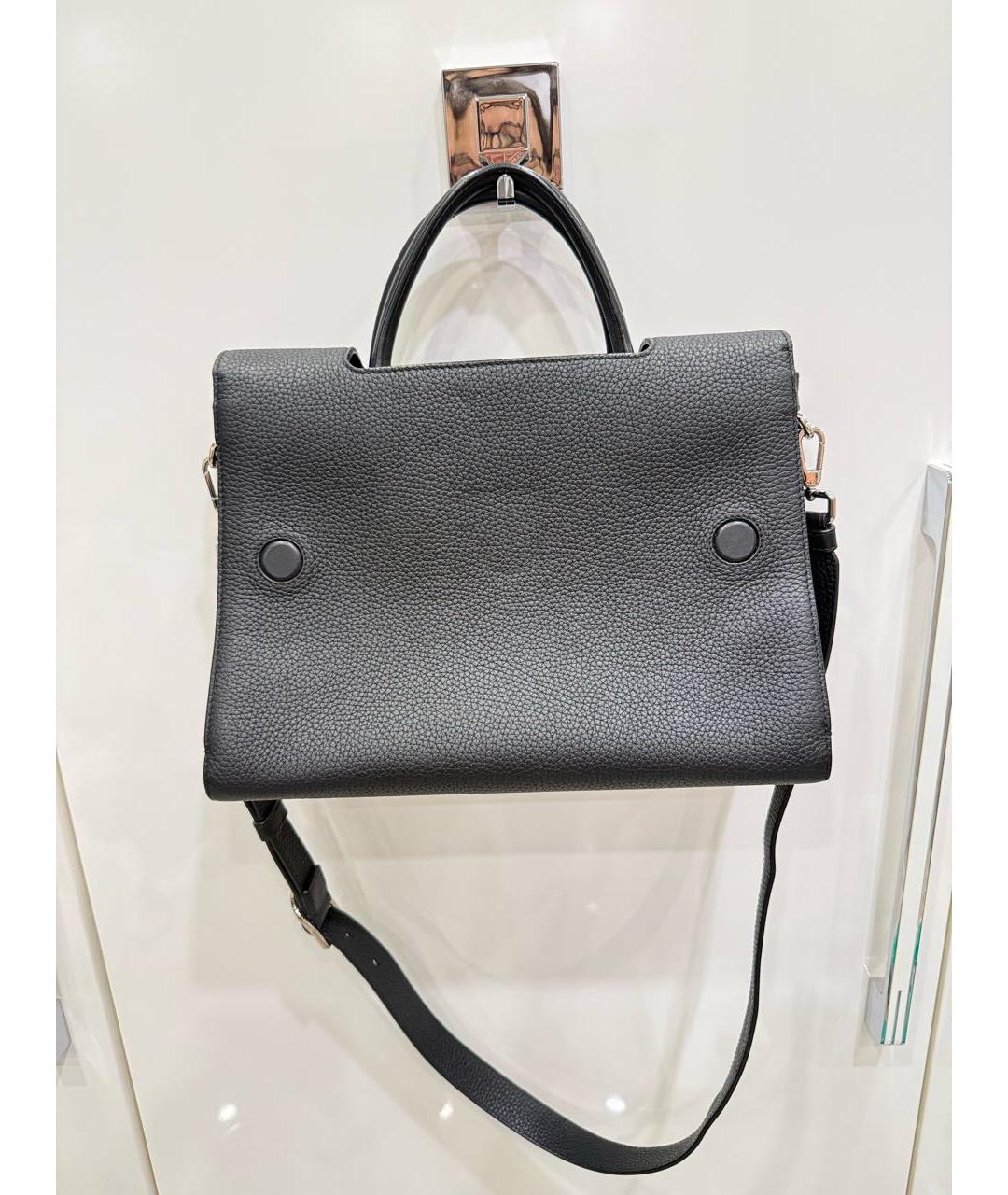CHRISTIAN DIOR Черная кожаная сумка с короткими ручками, фото 2