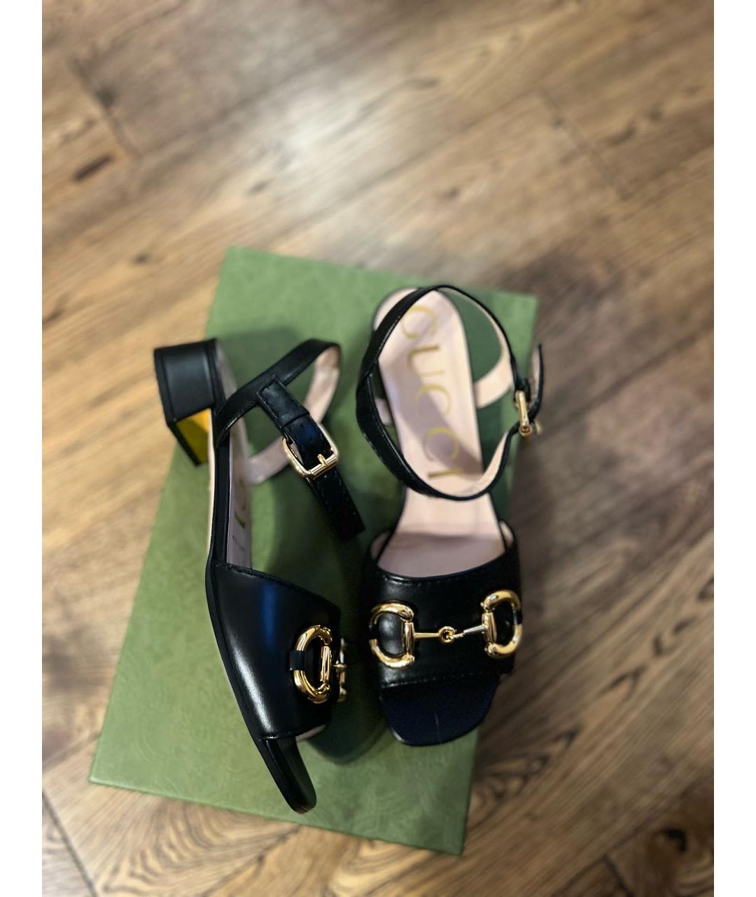 GUCCI Черные кожаные туфли, фото 7