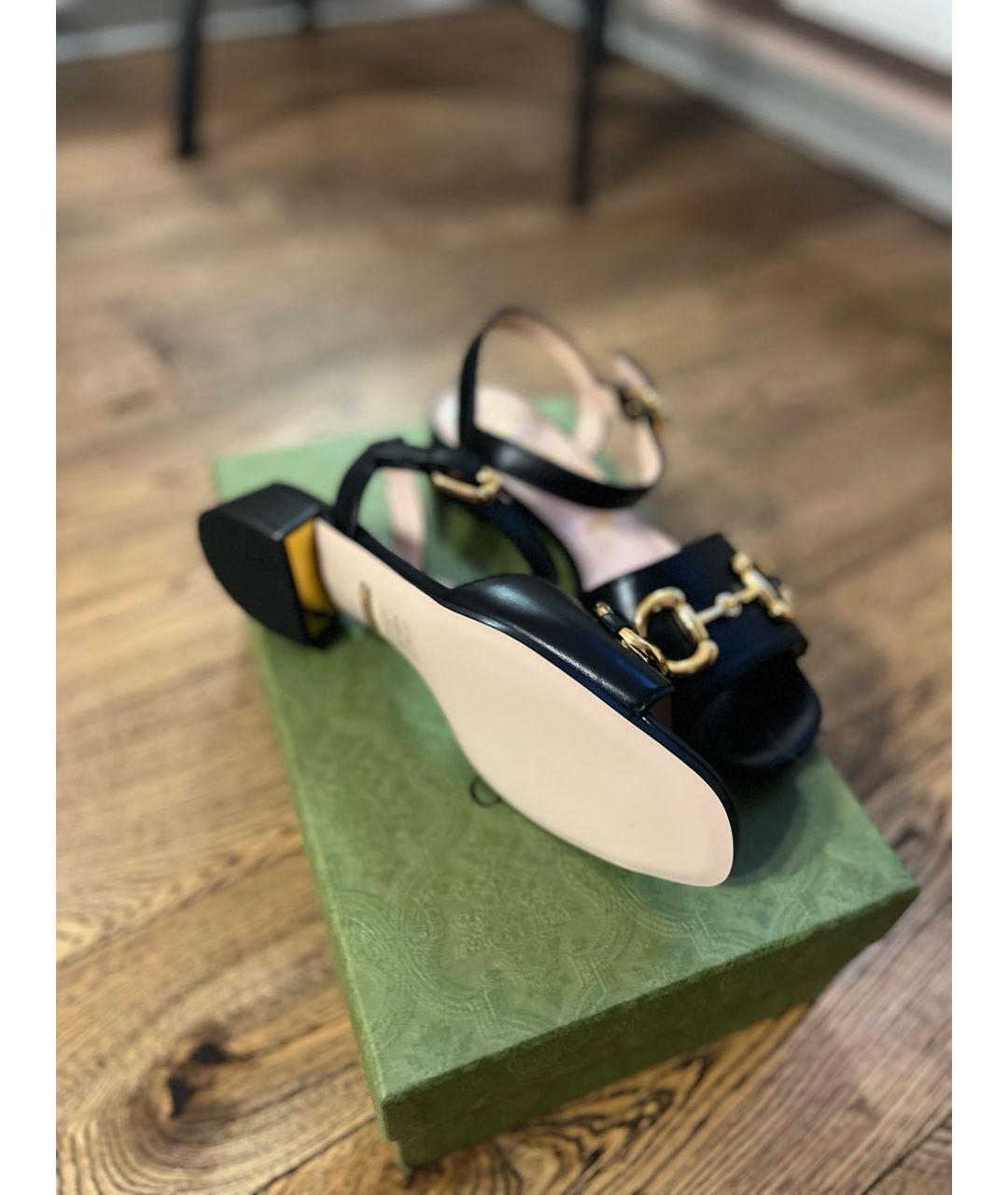 GUCCI Черные кожаные туфли, фото 5