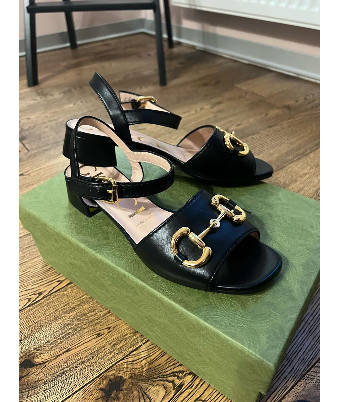GUCCI Черные кожаные туфли, фото 2
