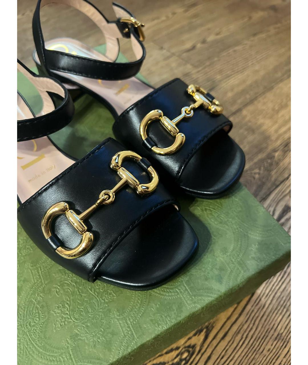 GUCCI Черные кожаные туфли, фото 6