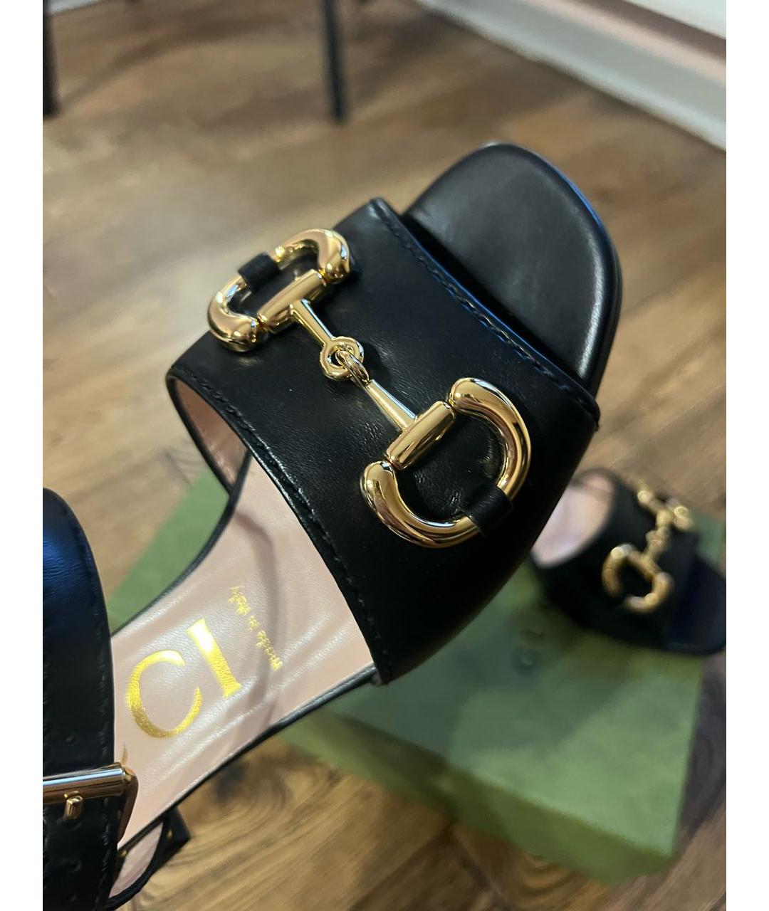 GUCCI Черные кожаные туфли, фото 3