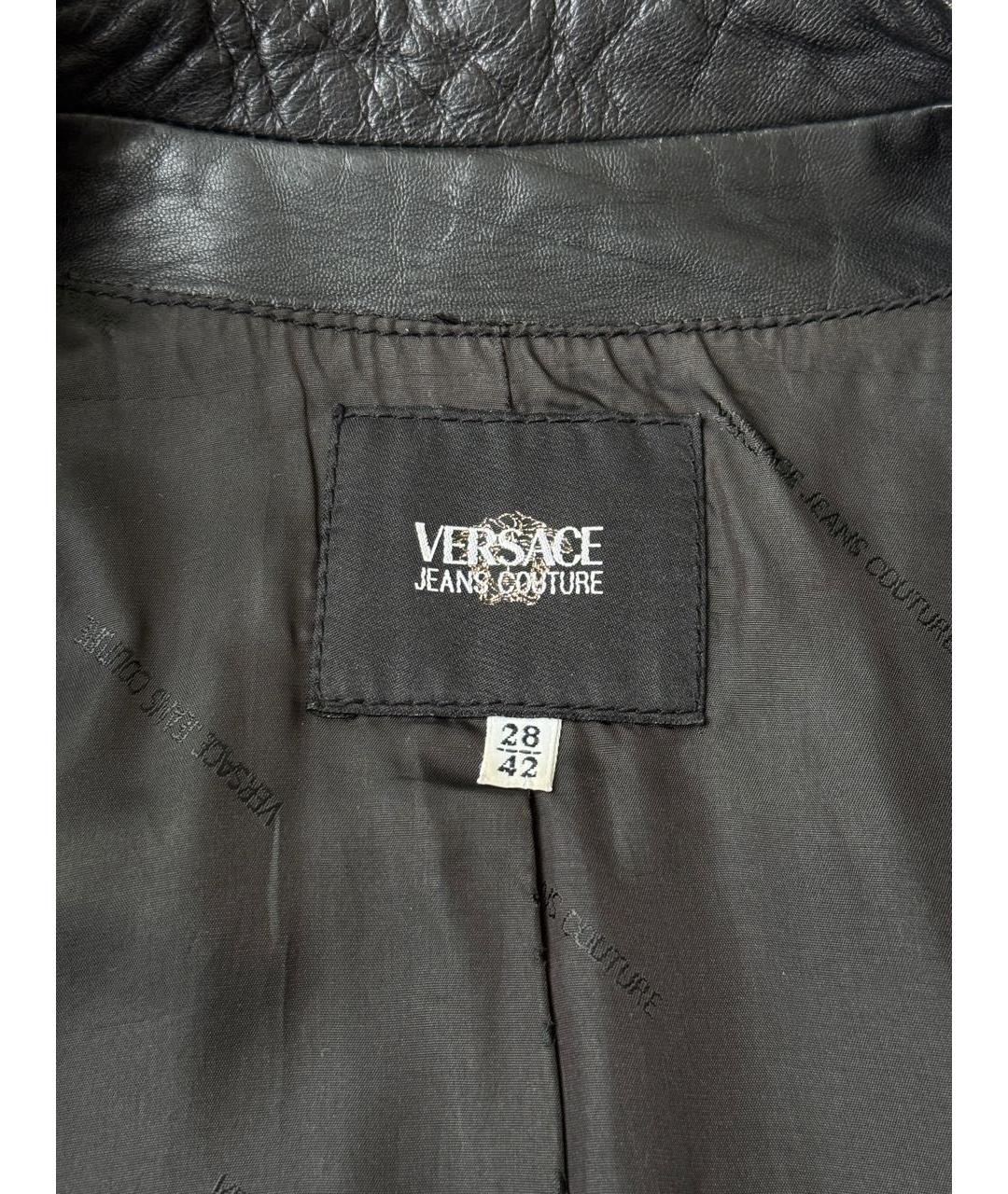 VERSACE JEANS COUTURE Черная кожаная куртка, фото 7