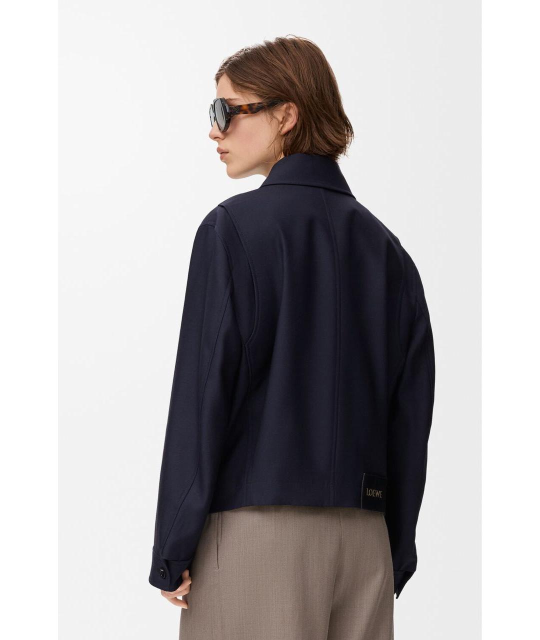 LOEWE Темно-синяя шерстяная куртка, фото 4