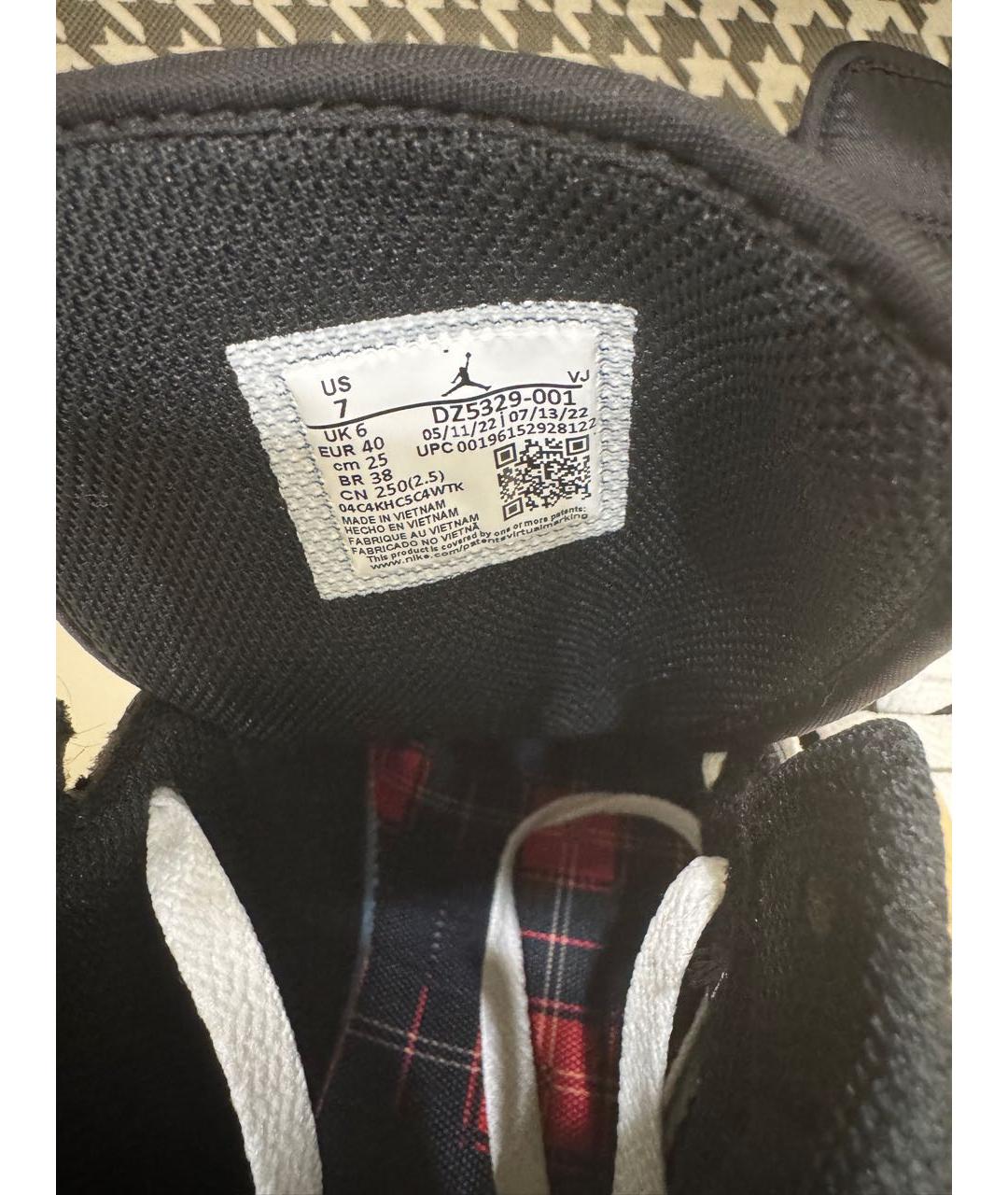 JORDAN Бежевые кожаные высокие кроссовки / кеды, фото 4