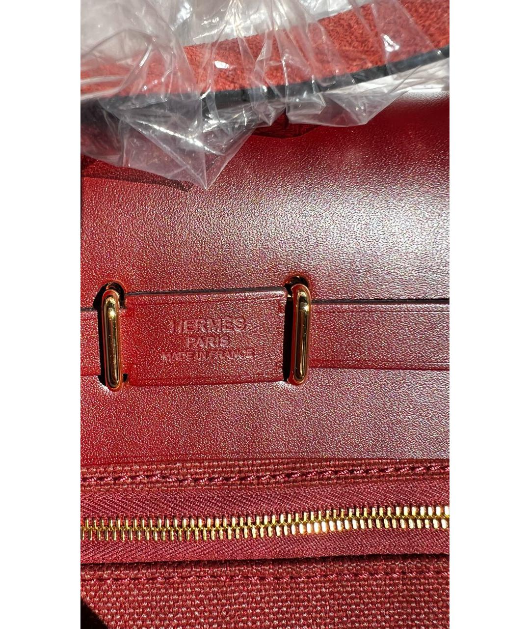 HERMES Бордовая тканевая сумка через плечо, фото 2