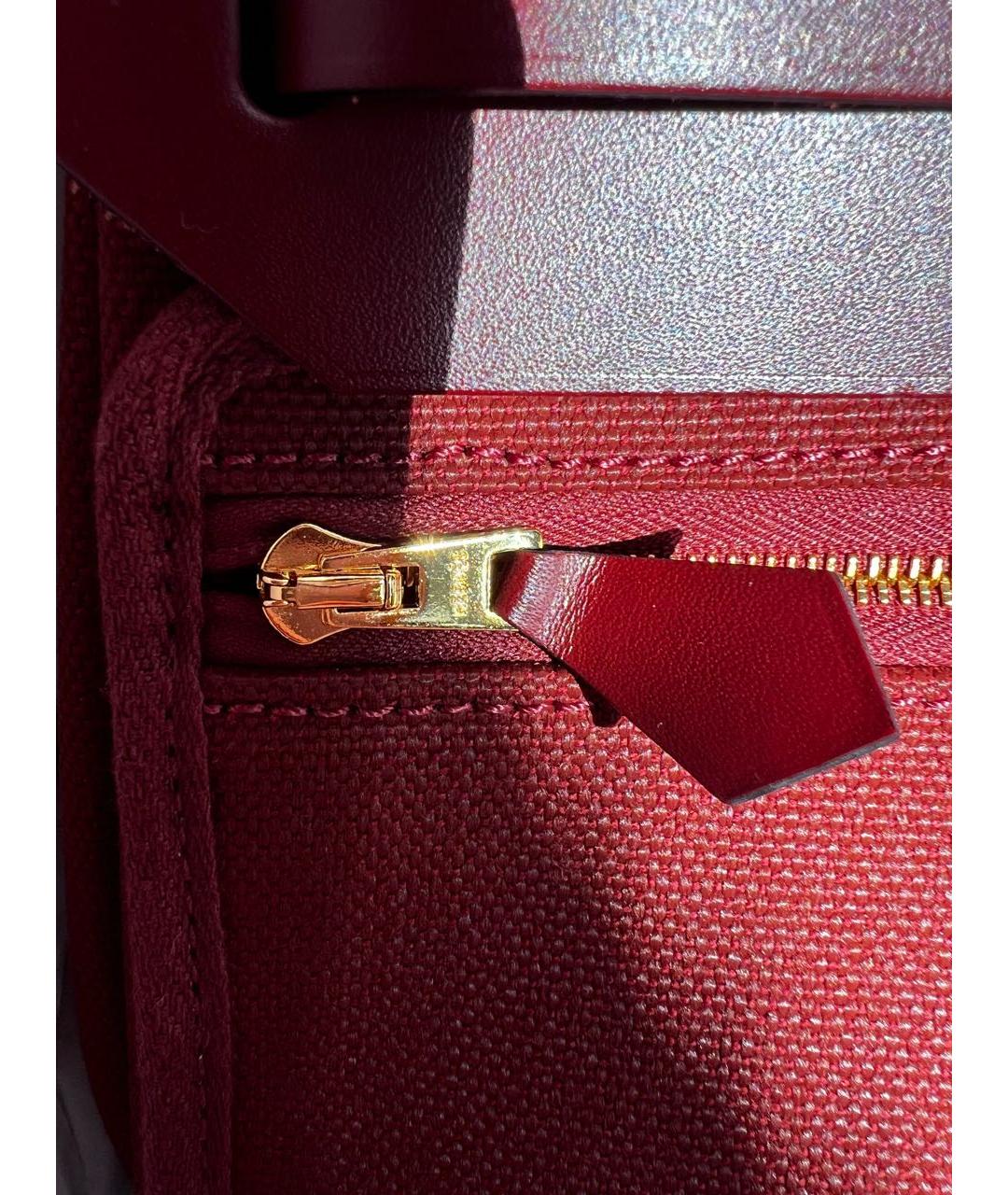 HERMES Бордовая тканевая сумка через плечо, фото 4
