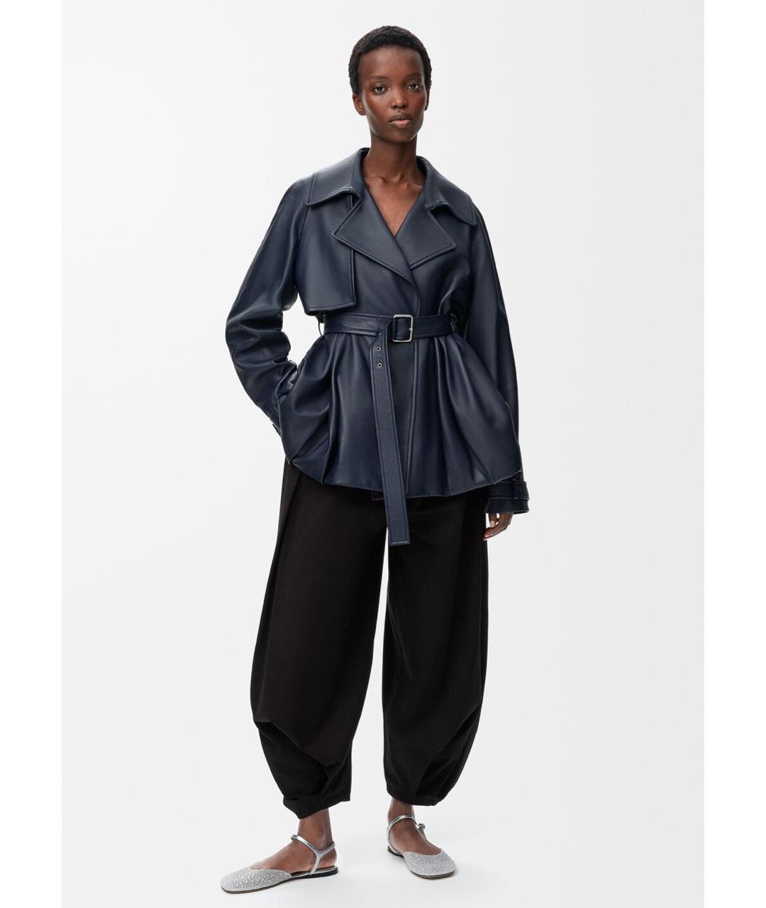 LOEWE Черные хлопковые брюки широкие, фото 2