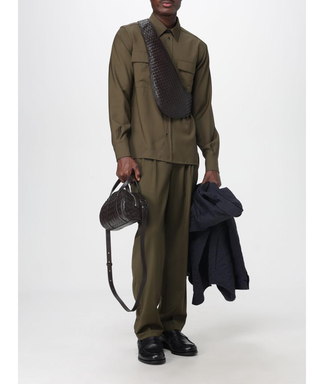 BOTTEGA VENETA Коричневая кожаная сумка на плечо, фото 2