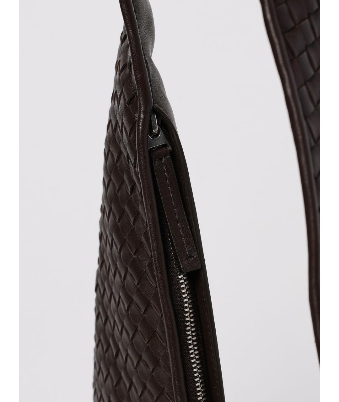 BOTTEGA VENETA Коричневая кожаная сумка на плечо, фото 4