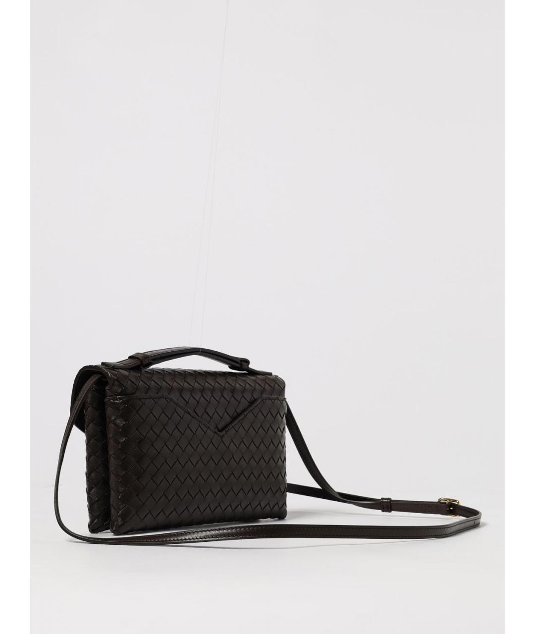 BOTTEGA VENETA Коричневая кожаная сумка через плечо, фото 3