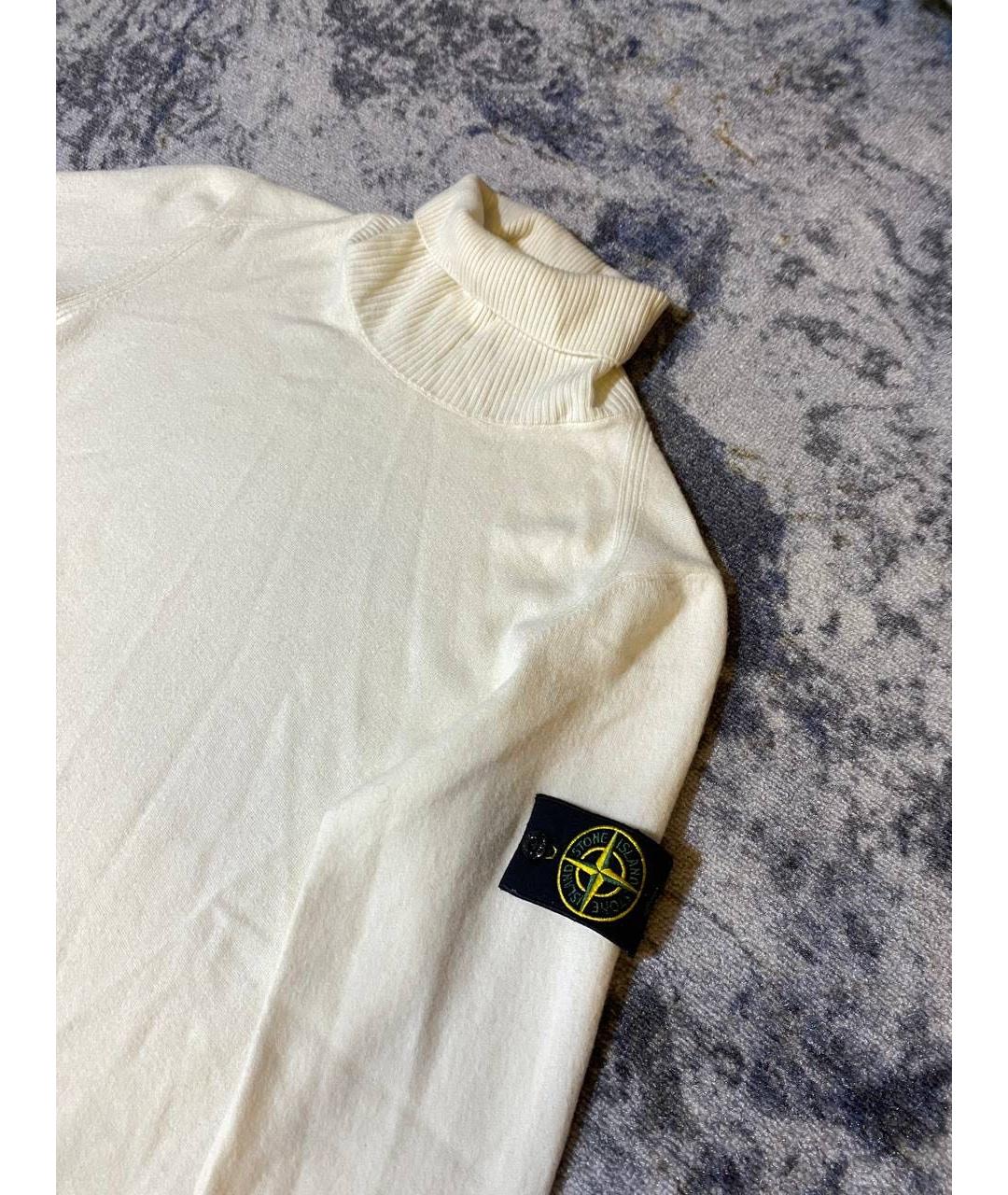 STONE ISLAND Бежевая шерстяная водолазка, фото 3