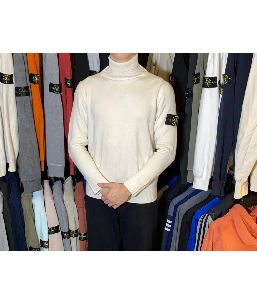 STONE ISLAND Бежевая шерстяная водолазка, фото 2