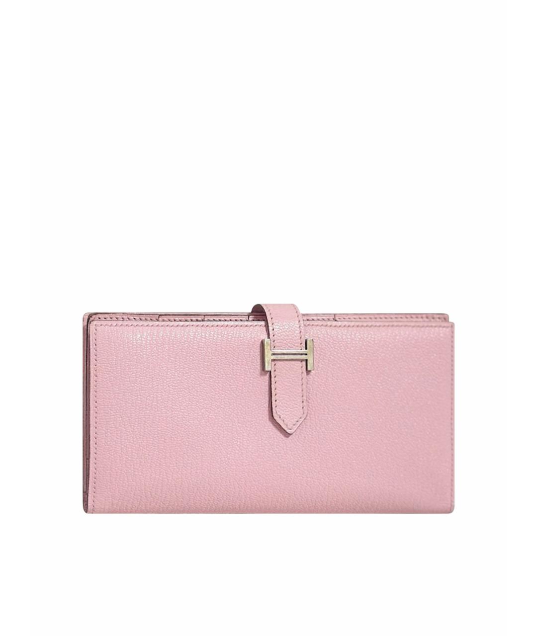 HERMES Розовый кожаный кошелек, фото 1