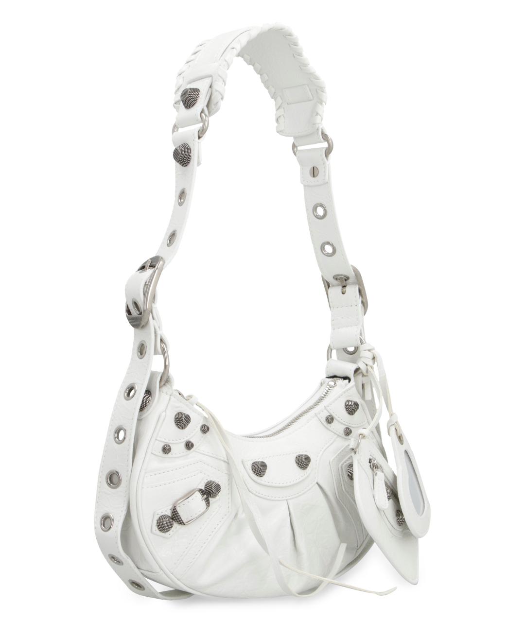 BALENCIAGA Белая кожаная сумка через плечо, фото 3