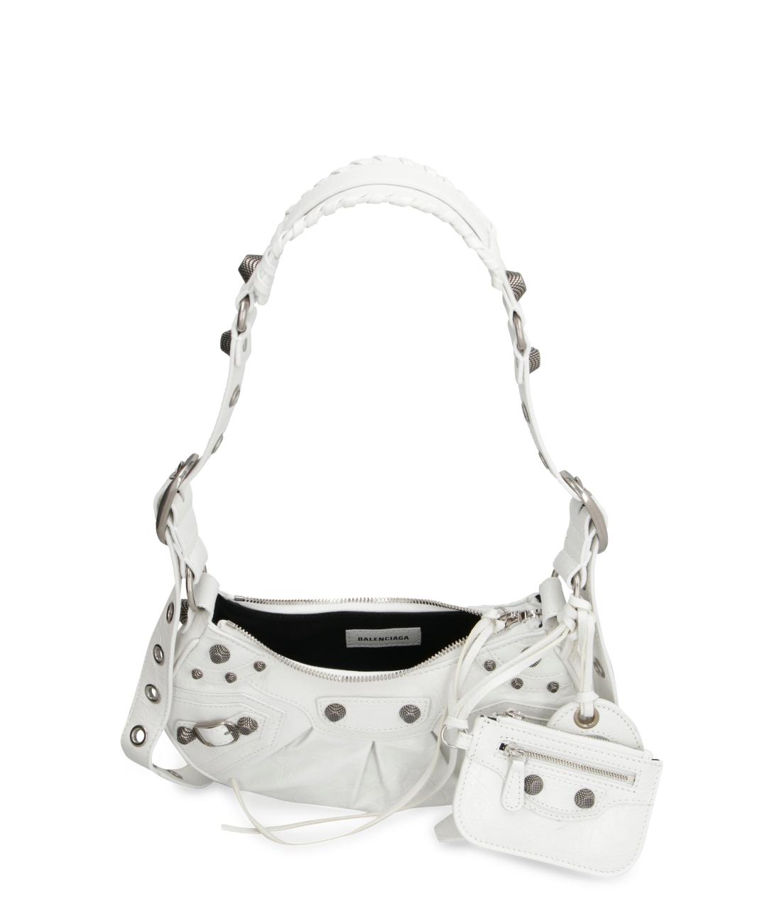 BALENCIAGA Белая кожаная сумка через плечо, фото 5
