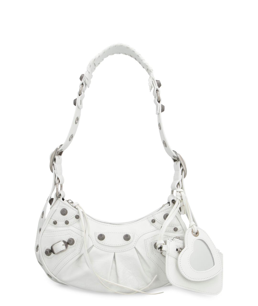 BALENCIAGA Белая кожаная сумка через плечо, фото 2