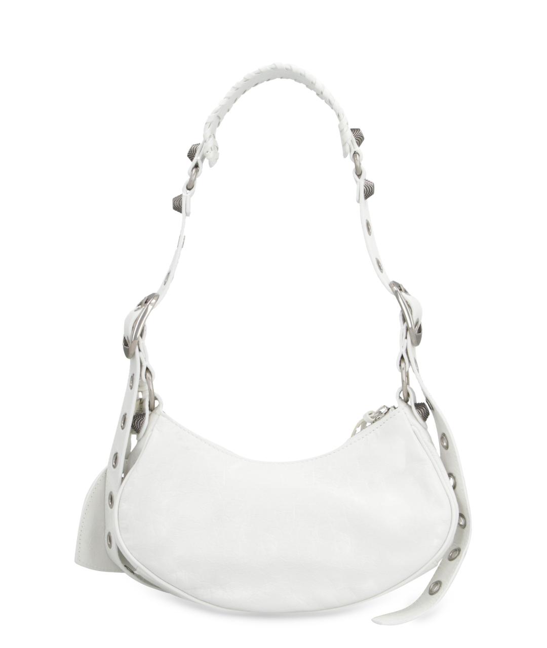 BALENCIAGA Белая кожаная сумка через плечо, фото 4