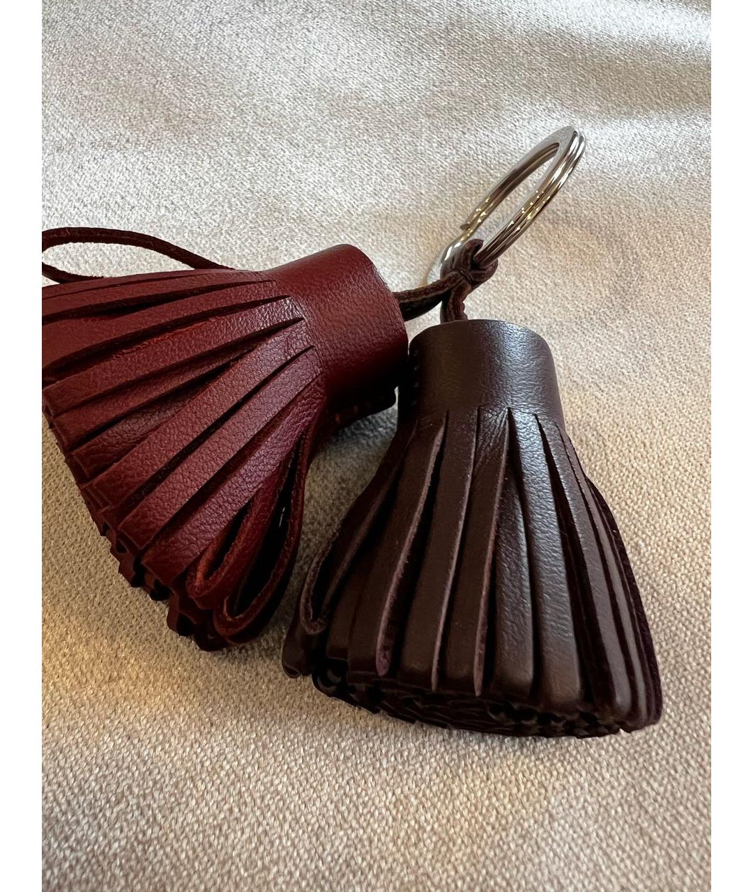 HERMES Бордовый брелок, фото 2