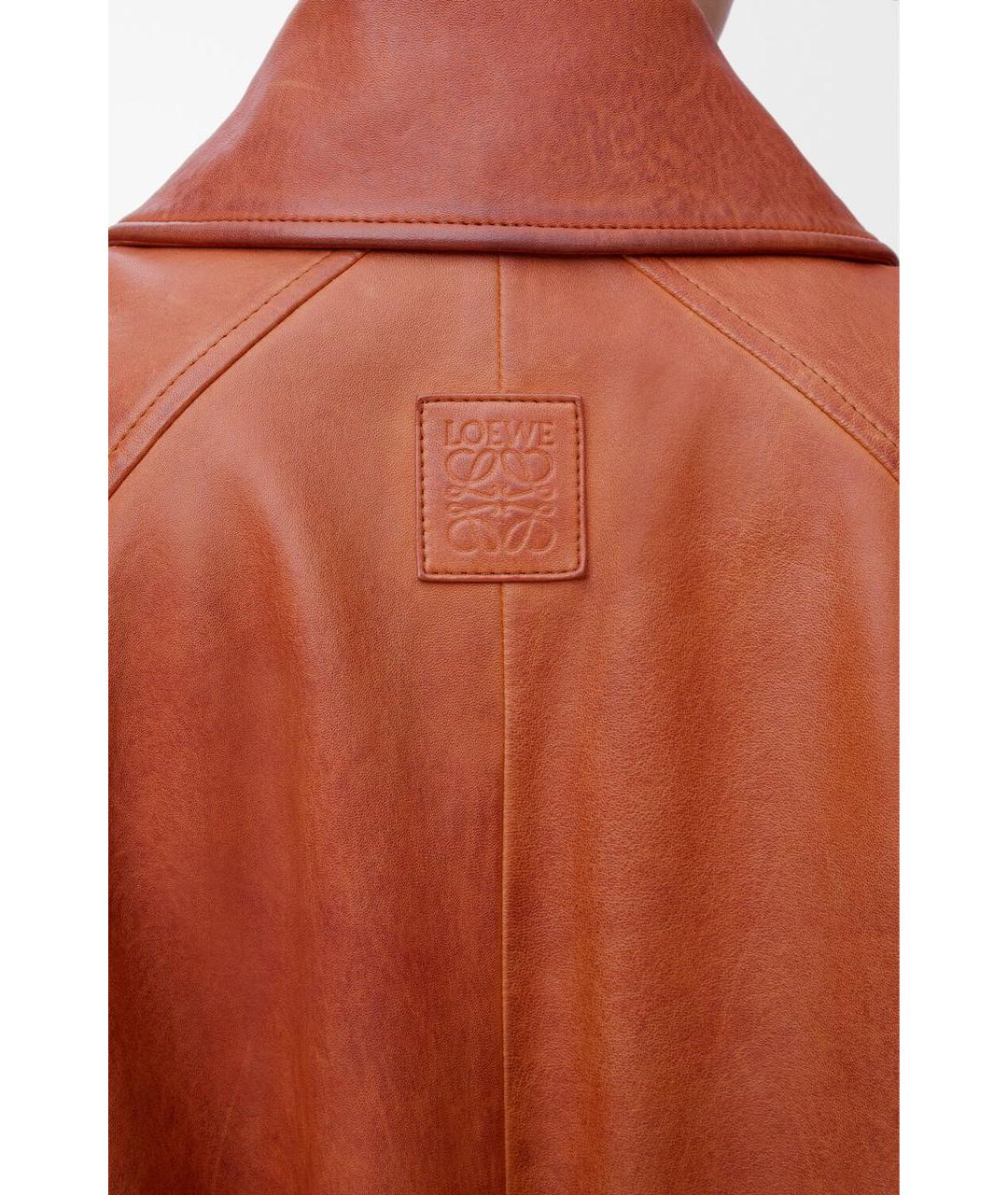 LOEWE Оранжевая кожаная куртка, фото 6