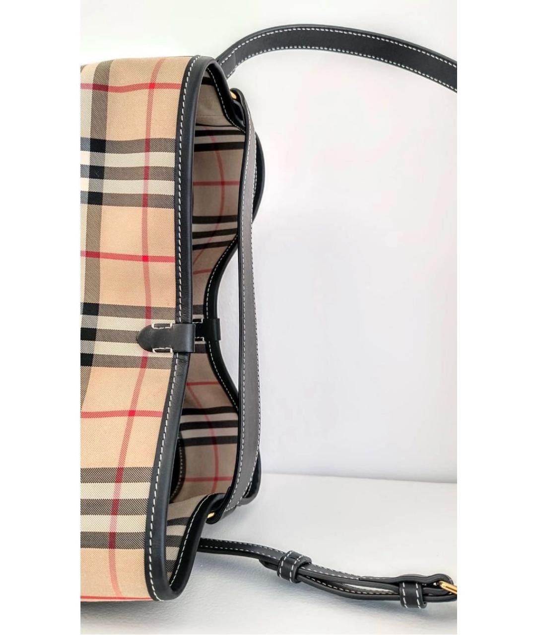 BURBERRY Бежевая тканевая сумка тоут, фото 4