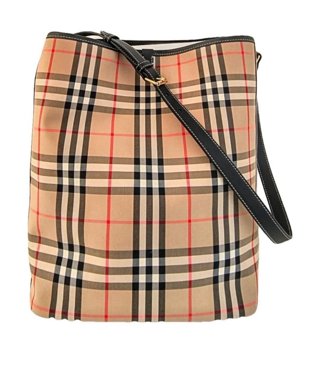 BURBERRY Бежевая тканевая сумка тоут, фото 1