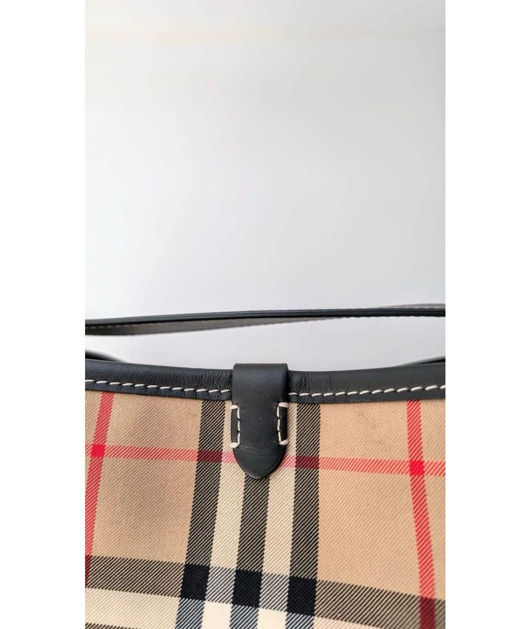 BURBERRY Бежевая тканевая сумка тоут, фото 5