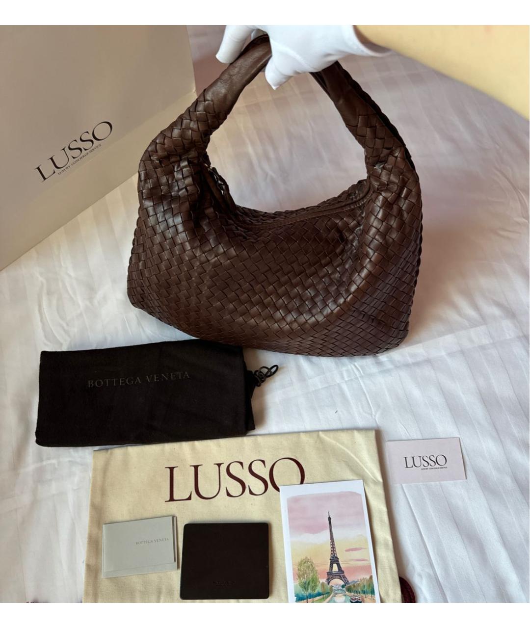BOTTEGA VENETA Коричневая кожаная сумка тоут, фото 2