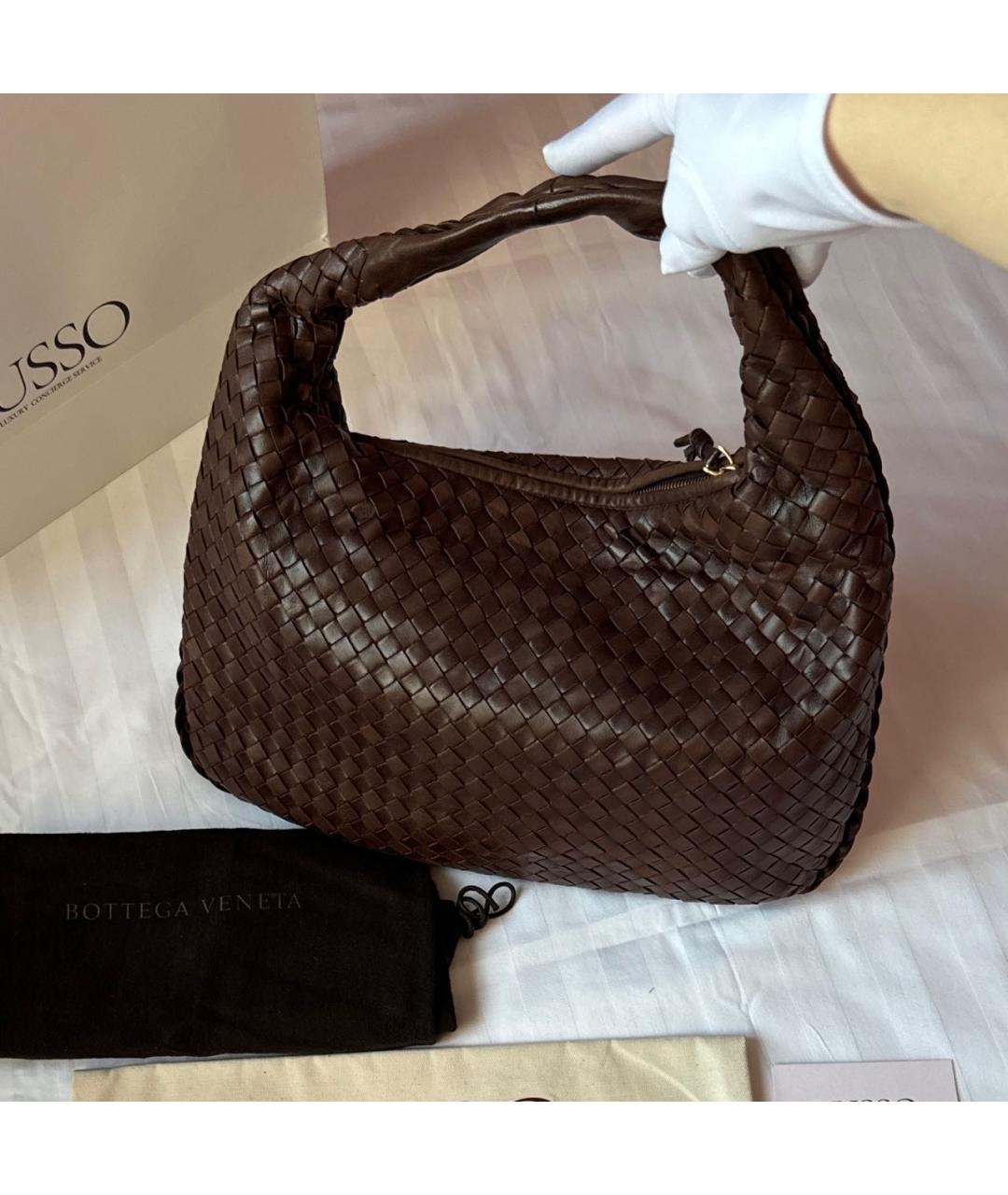 BOTTEGA VENETA Коричневая кожаная сумка тоут, фото 4