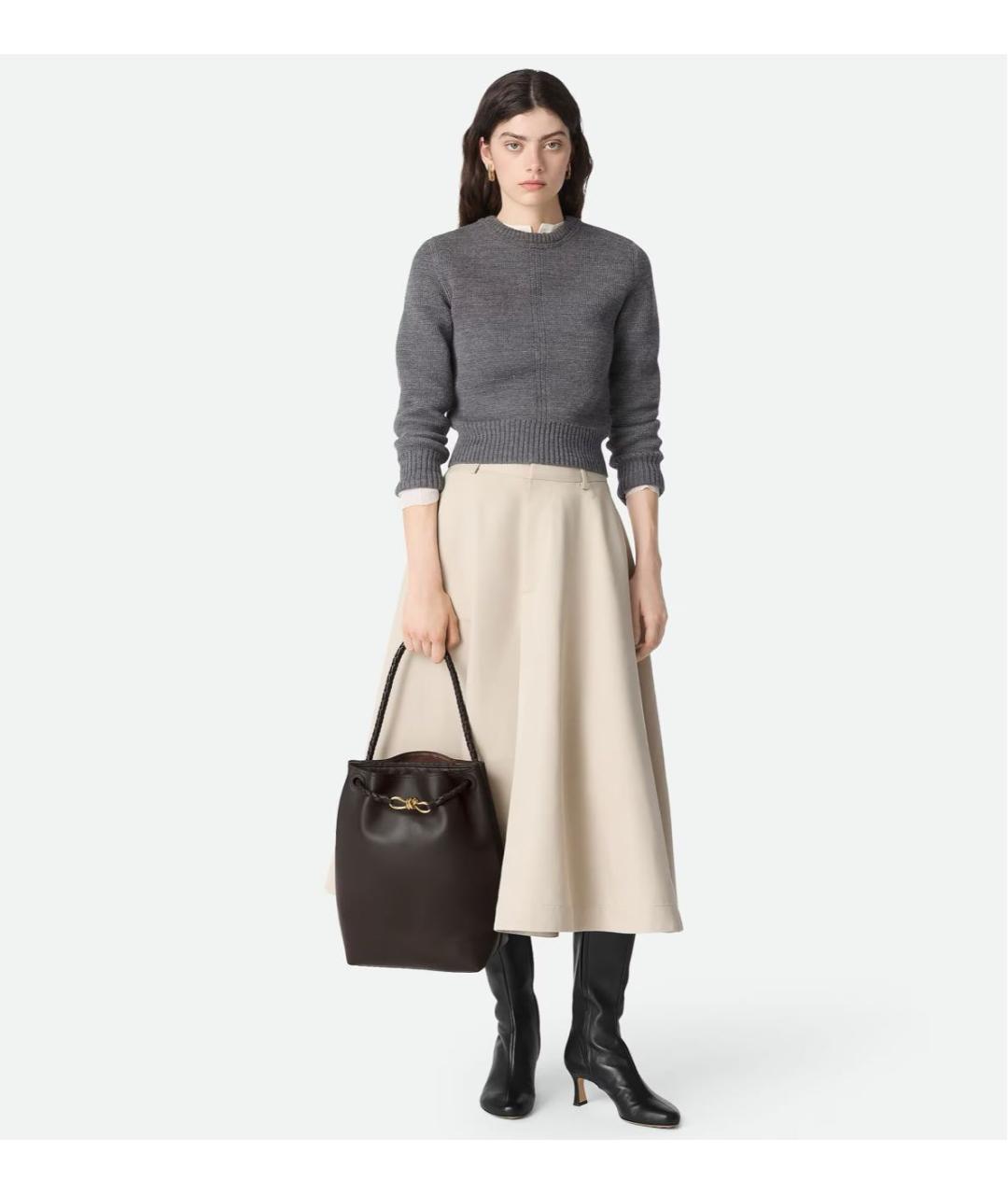 BOTTEGA VENETA Коричневая кожаная сумка через плечо, фото 2