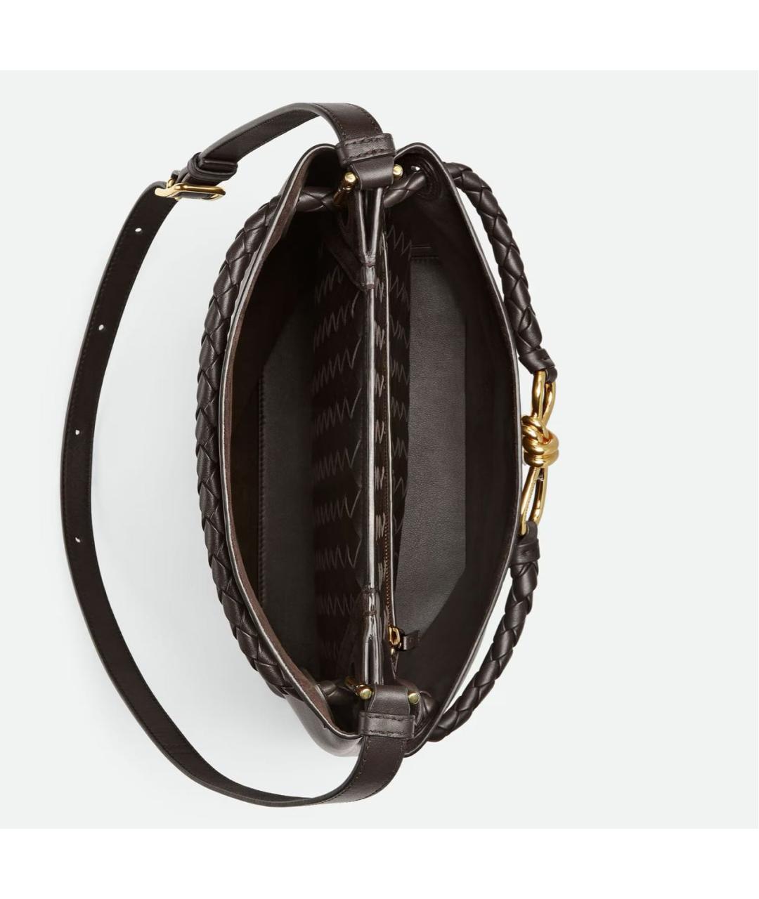 BOTTEGA VENETA Коричневая кожаная сумка через плечо, фото 3