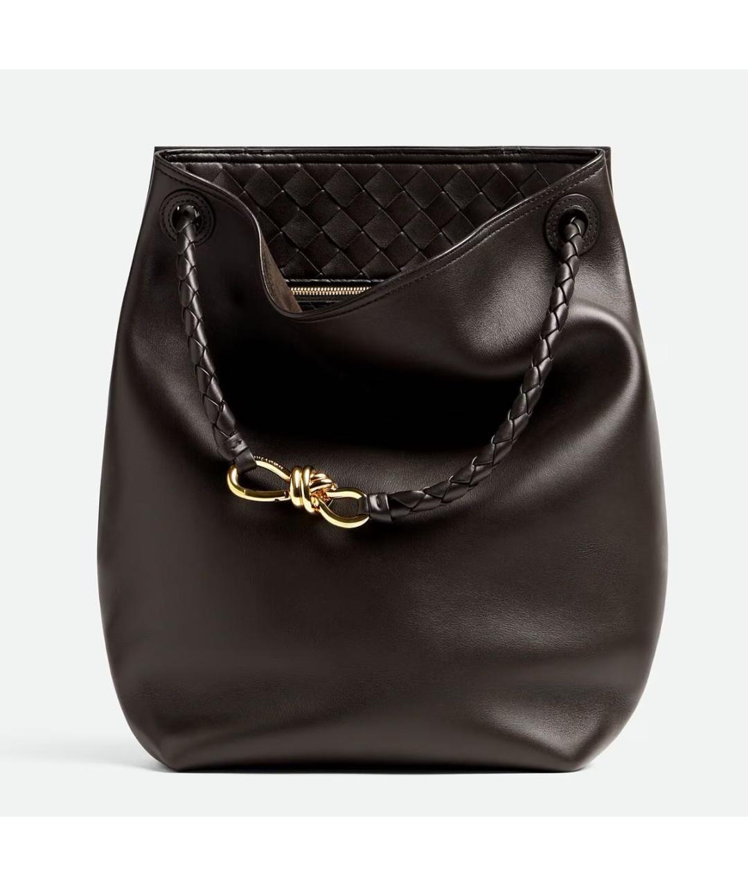 BOTTEGA VENETA Коричневая кожаная сумка через плечо, фото 8