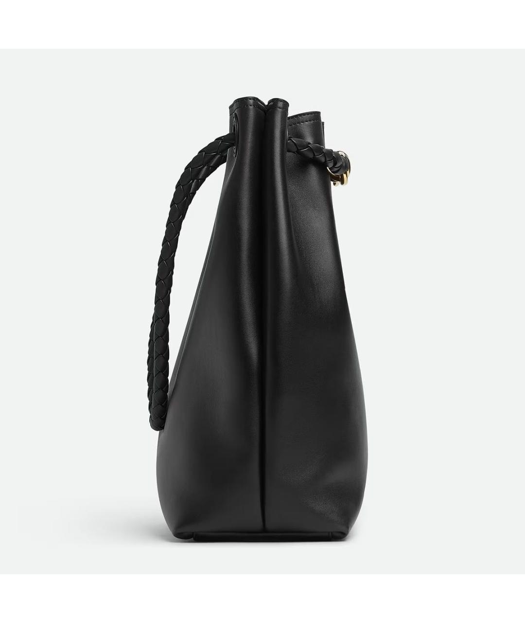BOTTEGA VENETA Черная кожаная сумка через плечо, фото 4