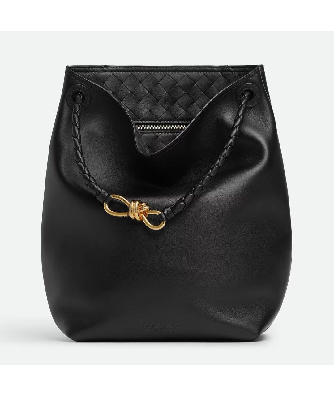 BOTTEGA VENETA Черная кожаная сумка через плечо, фото 8