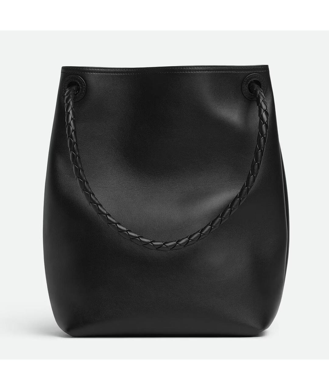 BOTTEGA VENETA Черная кожаная сумка через плечо, фото 5