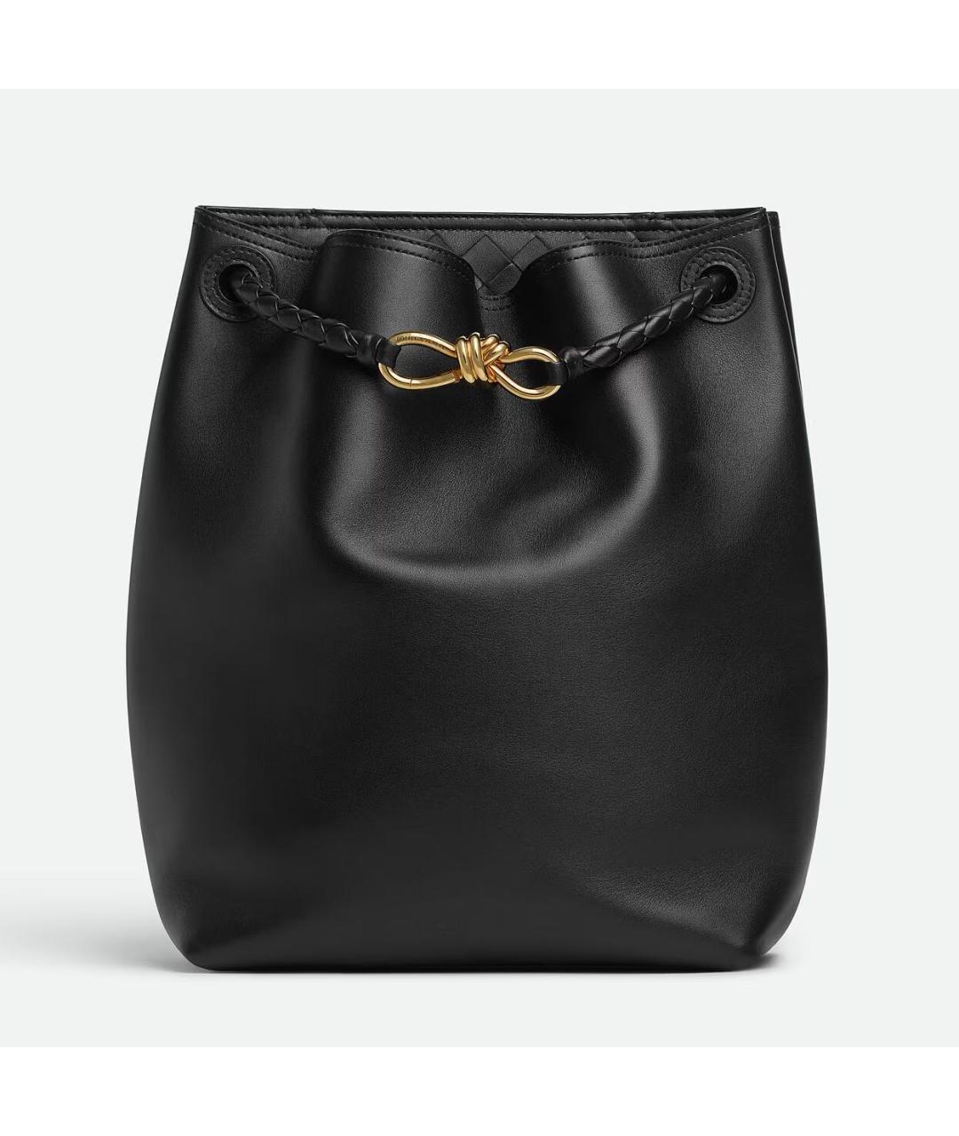 BOTTEGA VENETA Черная кожаная сумка через плечо, фото 7