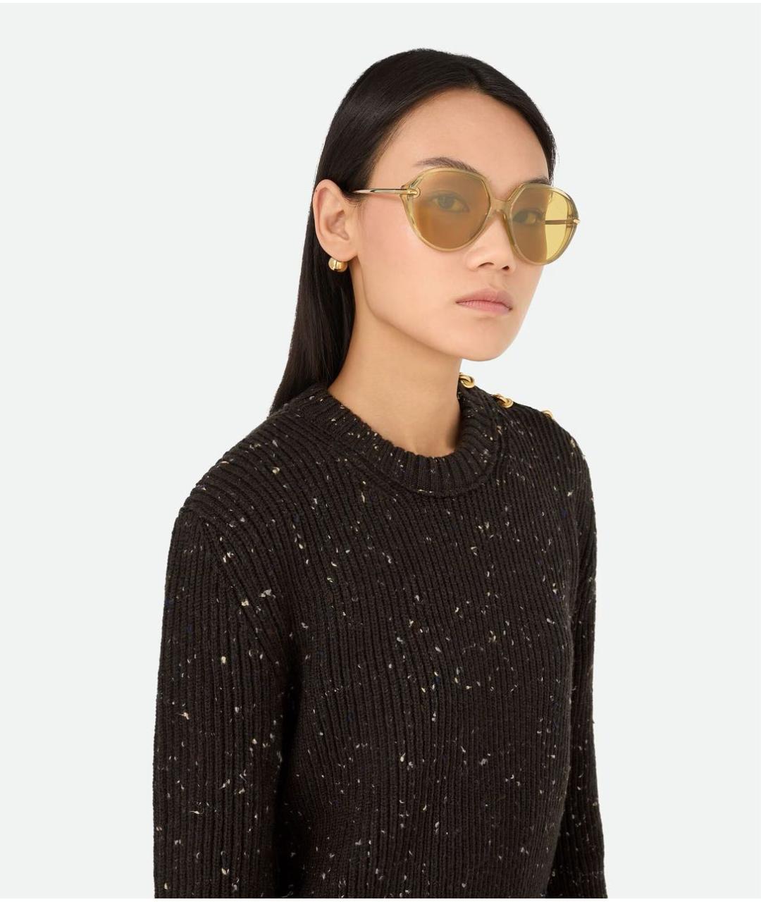 BOTTEGA VENETA Желтые солнцезащитные очки, фото 2
