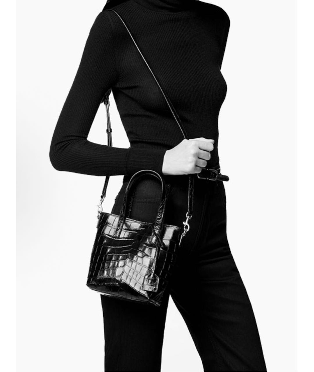 SAINT LAURENT Черная кожаная сумка тоут, фото 7