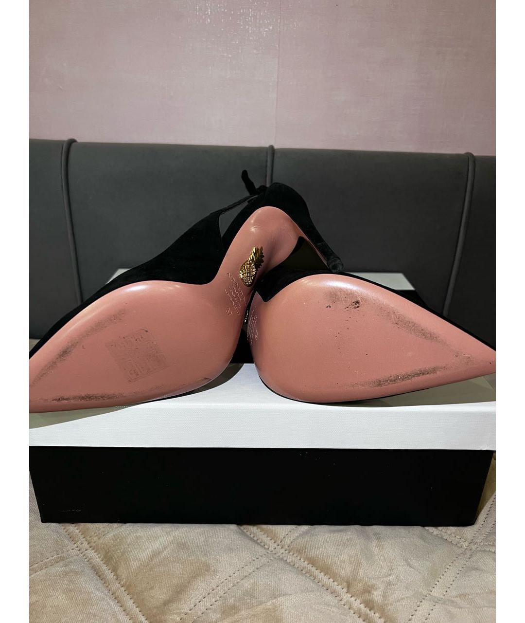 AQUAZZURA Черные замшевые туфли, фото 8